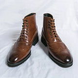 Giovanni Santi Aito Nahka Brogue-saappaat