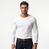Miesten slim fit pitkähihaista puseroa joustavalla mukavuudella